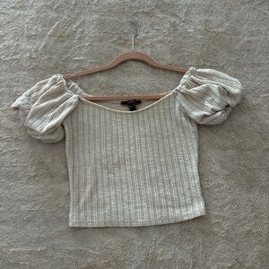 Cream Puff off the shoulder Sleeve Top